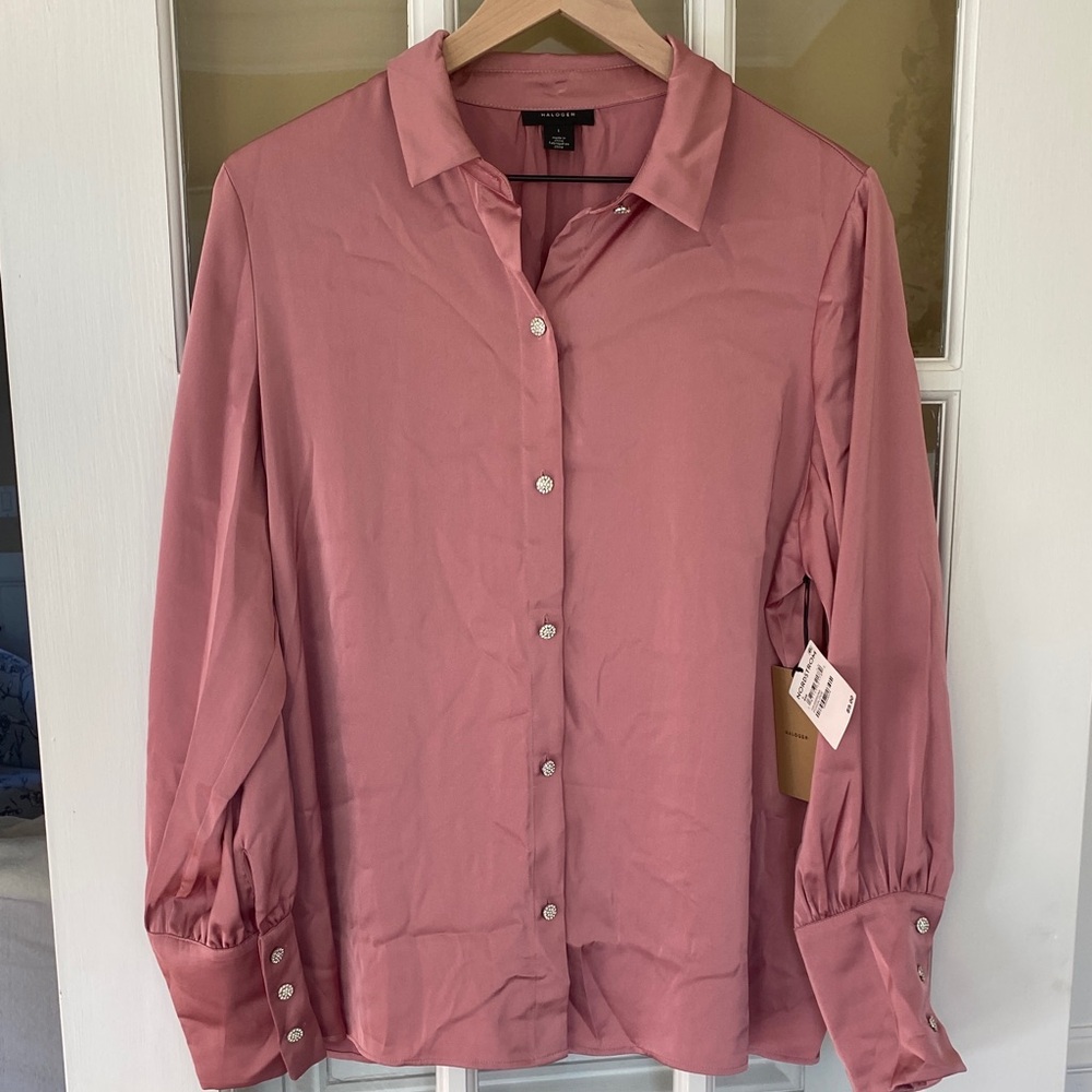 Halogen Mauve Button-Down Shirt
